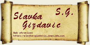 Slavka Gizdavić vizit kartica